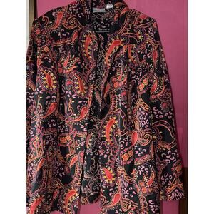 Fashion Bug Womens Plus Sz 22/24W Blazer Paisley Print V3
